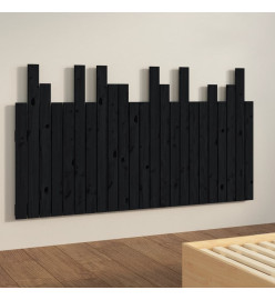 Tête de lit murale Noir 146,5x3x80 cm Bois massif de pin