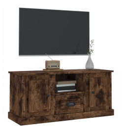 Meuble TV chêne fumé 100x35,5x45 cm bois d'ingénierie