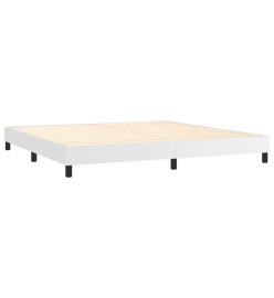 Lit à sommier tapissier avec matelas Blanc 200x200cm Similicuir