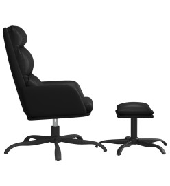 Chaise de relaxation avec tabouret Noir Similicuir