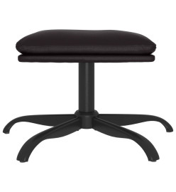 Chaise de relaxation avec tabouret Noir Similicuir