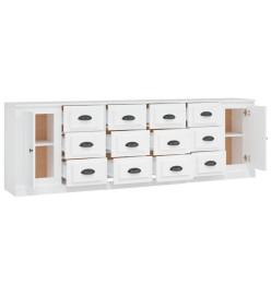 Buffets 3 pcs Blanc Bois d'ingénierie