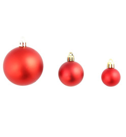 Ensemble de boules de Noël 100 pcs 3/4/6 cm Rouge