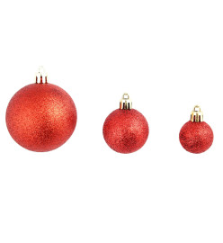 Ensemble de boules de Noël 100 pcs 3/4/6 cm Rouge