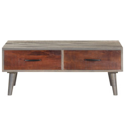 Table basse Gris 100x60x40 cm Bois massif de manguier brut