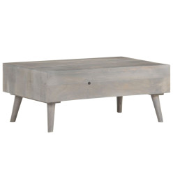 Table basse Gris 100x60x40 cm Bois massif de manguier brut