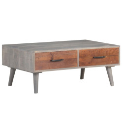 Table basse Gris 100x60x40 cm Bois massif de manguier brut