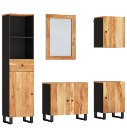 Ensemble de meubles de salle de bain 5 pcs bois massif d'acacia