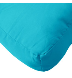 Coussin de palette turquoise 80x40x12 cm tissu