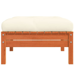 Repose-pied de jardin avec coussin bois massif de pin