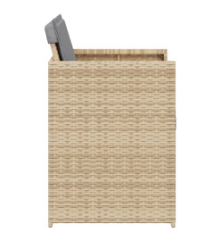 Chaises de jardin avec coussins lot de 4 mélange beige