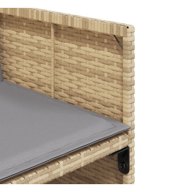 Chaises de jardin avec coussins lot de 4 mélange beige