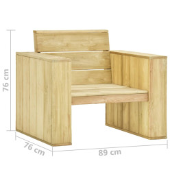 Chaises de jardin 2 pcs avec coussins beige Pin imprégné