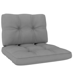 Chaises de jardin 2 pcs avec coussins gris Pin imprégné