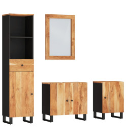 Ensemble de meubles de salle de bain 4 pcs bois massif d'acacia