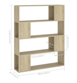 Bibliothèque/Séparateur de pièce Chêne sonoma 100x24x124 cm