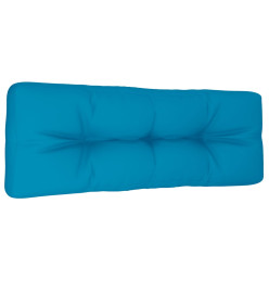 Coussin de palette bleu 120x40x12 cm tissu