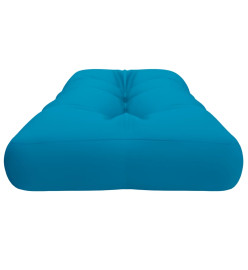 Coussin de palette bleu 120x40x12 cm tissu