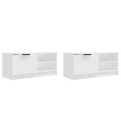 Meubles TV 2 pcs Blanc 80x35x36,5 cm Bois d'ingénierie