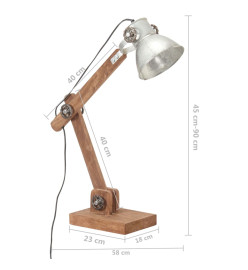 Lampe de bureau industrielle Argenté Rond 58x18x90 cm E27