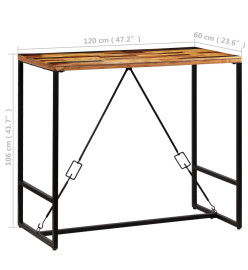 Table de bar Bois recyclé solide 120 x 60 x 106 cm