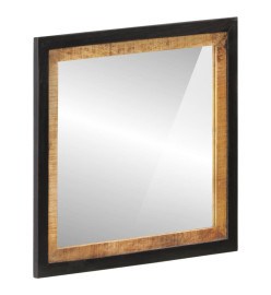 Miroir de salle de bain 55x1x60cm verre et bois massif manguier