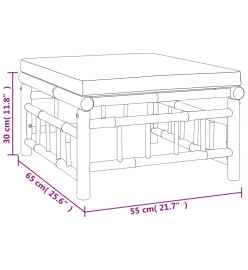 Repose-pieds de jardin avec coussin gris foncé bambou