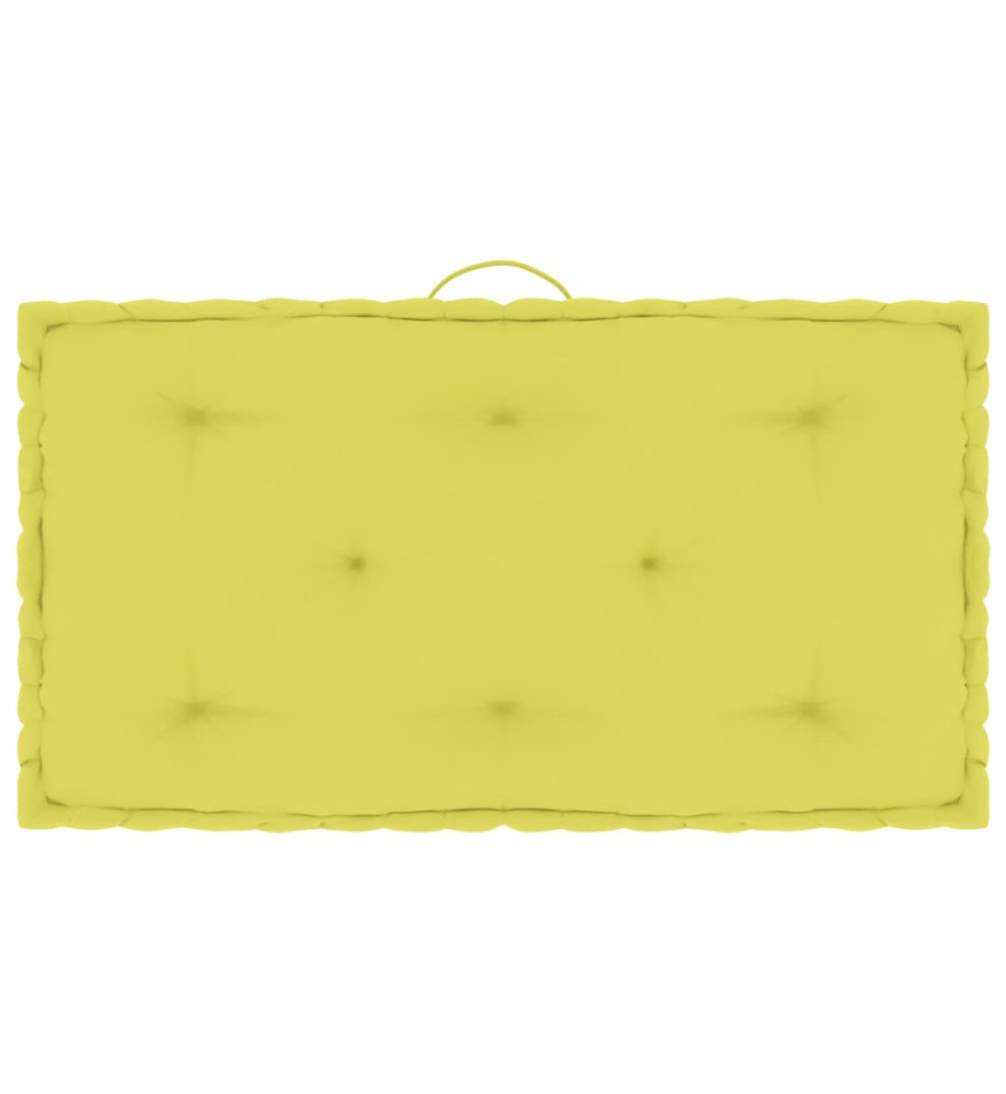 Coussin de plancher de palette Vert pomme 73x40x7 cm Coton