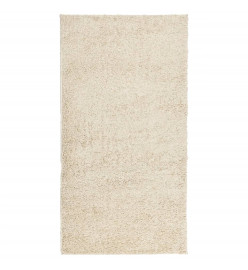 Tapis shaggy à poils longs moderne doré 80x150 cm