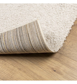 Tapis shaggy à poils longs moderne crème 160x230 cm