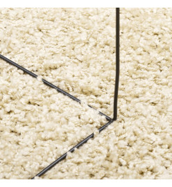 Tapis shaggy à poils longs moderne doré 140x200 cm