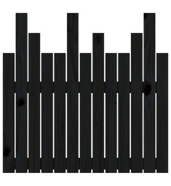 Tête de lit murale Noir 82,5x3x80 cm Bois massif de pin