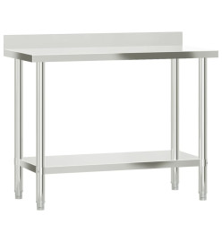 Table de travail de cuisine avec étagère 110x55x120 cm inox