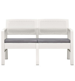 Salon de jardin 4 pcs avec coussins Plastique Blanc