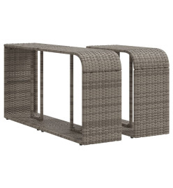 Étagères de rangement 2 pcs gris résine tressée