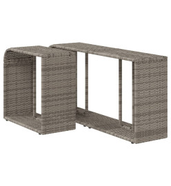 Étagères de rangement 2 pcs gris résine tressée