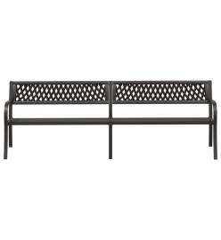 Banc double de jardin 246 cm Noir Acier