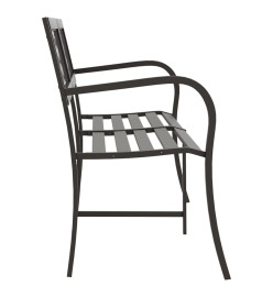 Banc double de jardin 246 cm Noir Acier