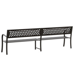 Banc double de jardin 246 cm Noir Acier