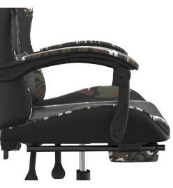 Chaise de jeu avec repose-pied Noir et camouflage Similicuir