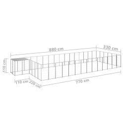 Chenil Argenté 26,62 m² Acier