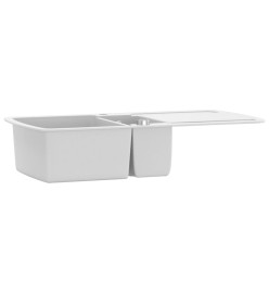 Évier de cuisine Granit Double lavabo Blanc