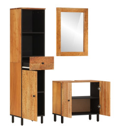 Ensemble d'armoires de salle de bain 3 pcs bois massif d'acacia