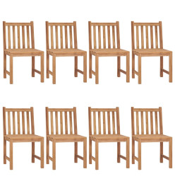 Chaises de jardin 8 pcs avec coussins Bois de teck massif