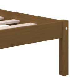 Cadre de lit Marron miel Bois massif 135x190 cm Double