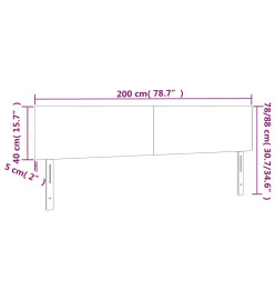 Tête de lit à LED Gris foncé 200x5x78/88 cm Tissu