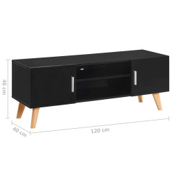 Meuble TV Noir 120x40x46 cm MDF