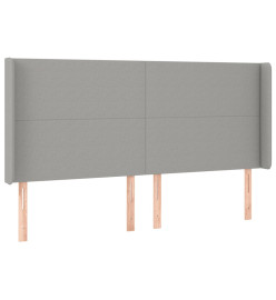 Tête de lit à LED Gris clair 203x16x118/128 cm Tissu