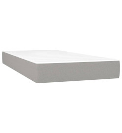 Lit à sommier tapissier avec matelas Gris clair 200x200cm Tissu