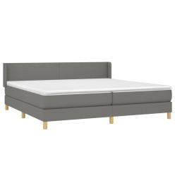 Lit à sommier tapissier avec matelas Gris foncé 200x200cm Tissu